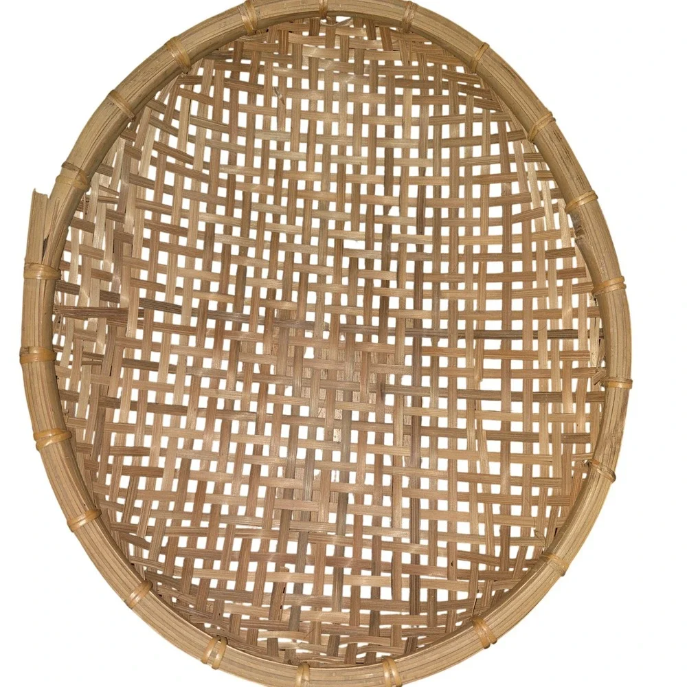 Unbranded Woven Bamboo Nesting Baskets Set of 6 Oval Brown Boho Wall Decor Trays